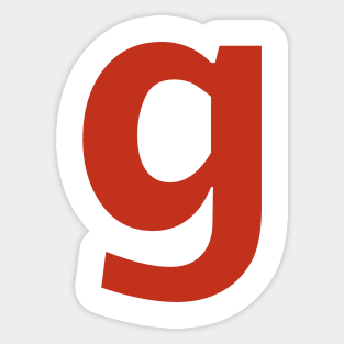 Letter g in Red Text Minimal Typography Sticker